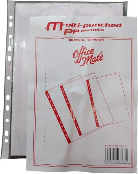 Office mate 50gsm 100's MultiPunchedPockets