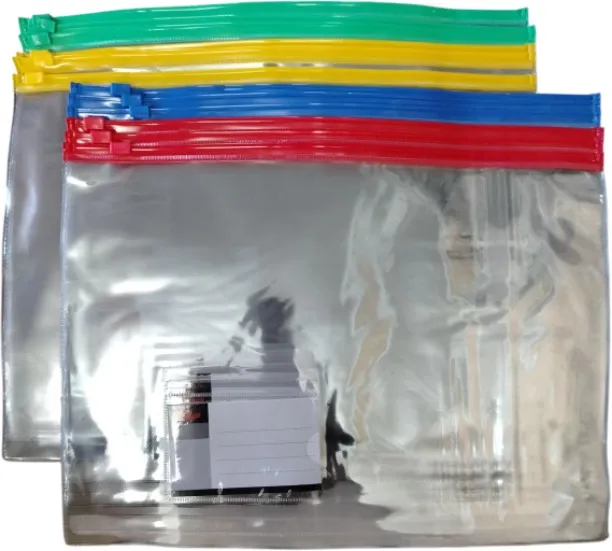 Office Mate Clear Zipper Bags Plastic 12's