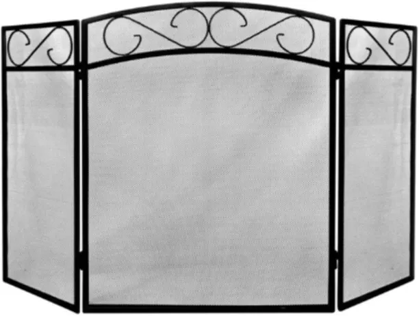 Charms Select Fire Screen Black 1225 x 20 x 730 mm Wood Fireplace