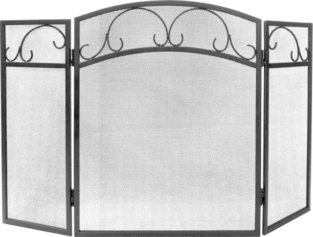 Charms Fire Screen Black 1225 x 20 x 730 mm Wood Fireplace
