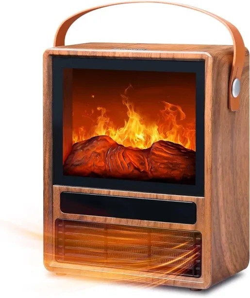 Zuosheng Portable Electric Fireplace Heater for Indoor Use, Fire Place Heaters with 3D LED Flame, O…