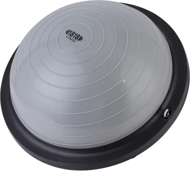 GL 1818 Fitness 46cm Stability Bosu Ball – Grey Balance Trainer with Resistance Bands – 1 Pack Bala…