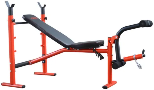 York Fitness Mid Width Bench Press & Leg Extension & Leg Curl Combo Multipurpose Fitness Bench