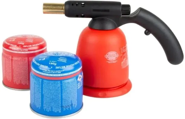 Industro Plumbers Blow Torch + 2x Cartridge Flambe Torch
