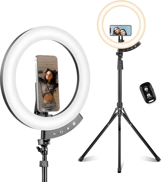 GEENERIC 12 Inch Ring Light with 210Cm Tripod Selfie Ring Light For Live/Make up Ring Flash