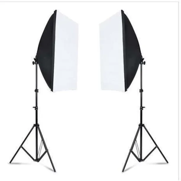 DW Professional Photography Lighting Kit Continuous Light Soft box Set Of 2 (No Bulb) Flash