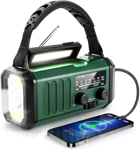 Bloo 10000mAh hand-cranked crank emergency radio AM/FM and solar radio FM Radio