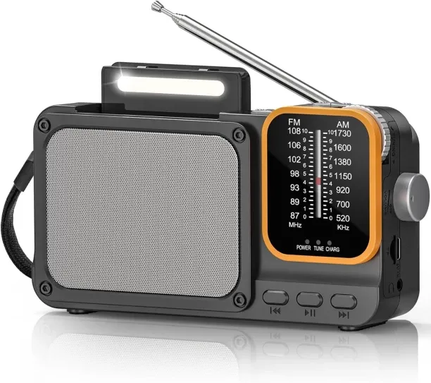 Bloo FM AM Portable Radio, mini radio powered by small batteries, with a capacity of 2400mAh, trans…
