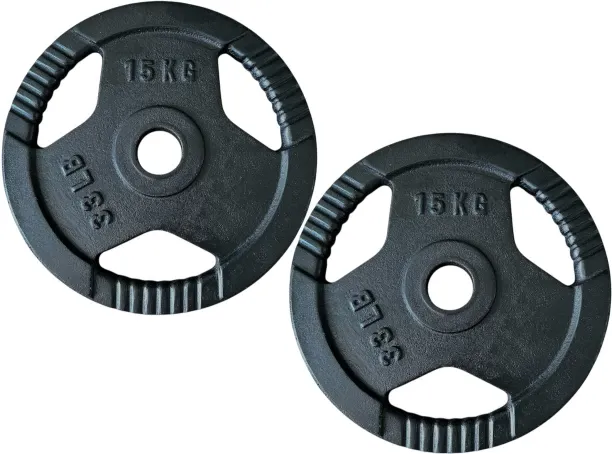 AFRI101 Tri-Grip Cast Iron (Pair) Black Weight Plate