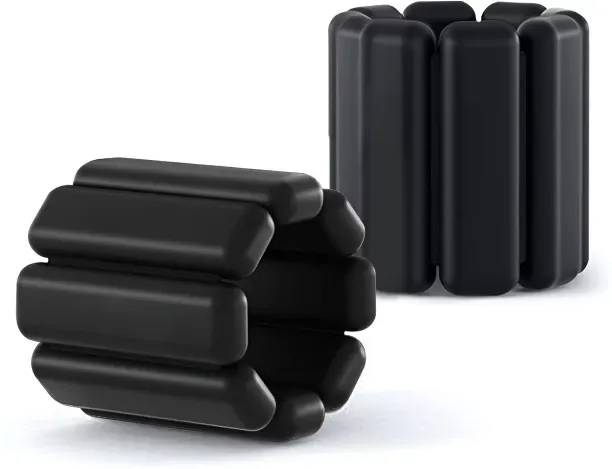 VolaFit 2 Pieces Silicone Adjustable Fitness Bands Wrist & Ankle Weights Set Black Wrist Weight