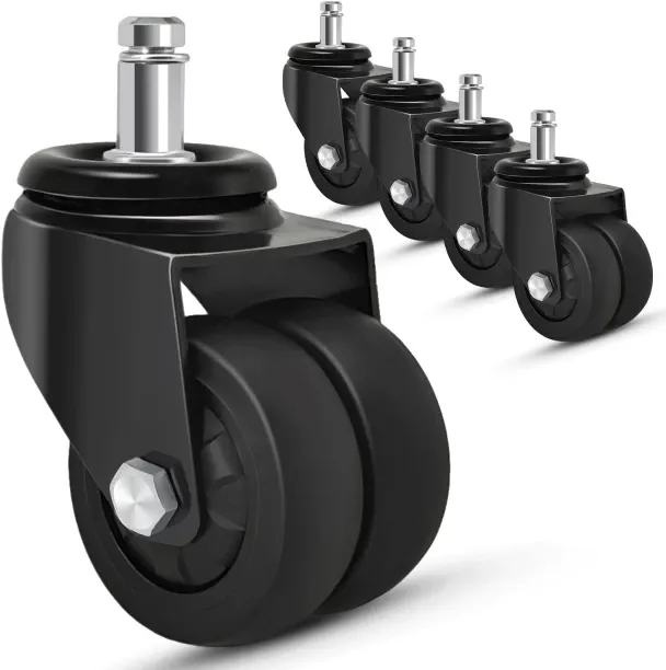Tuochi Office Chair Caster Wheels 2 Inch, 11mm, Heavy Duty Replacement Rubber Chair Casters, Suppor…