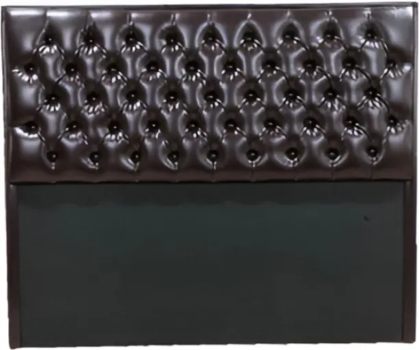 Penna furniture DHG - Brown Leather Headboard - Three Quarter Size Bed Frame