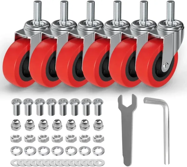 Banglii 6 Pack Creeper 2.5 Inch Heavy Duty Swivel Caster Wheel Creeper Service Cart Stool Post Moun…