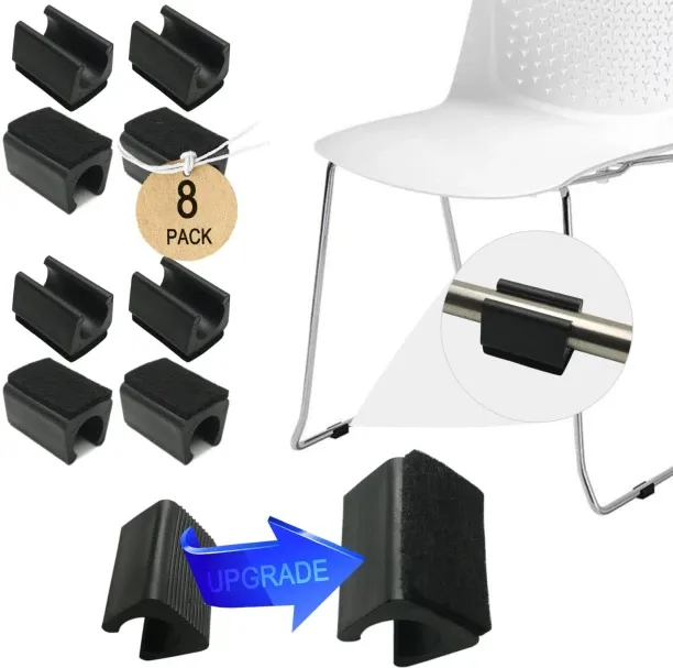 Tuochi Rectangle U Shaped Chair Leg Tips Cap with Felt Pads,Furniture Feet Protectors Slide Smoothl…