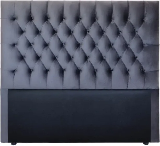 Reka Buttoned - Double - Headboard - Dark Grey Bed Frame