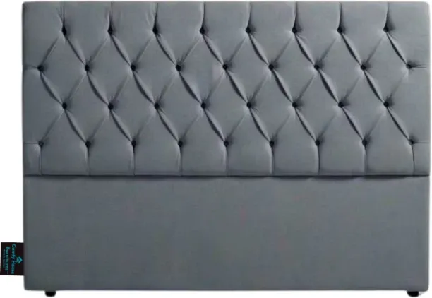 Comfy Home Furnitures Alia Deep Buttoned Headboard Dark Grey Double Bed Frame