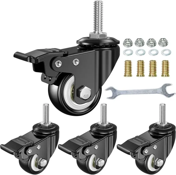 Banglii 1.5 Inch Swivel Caster Wheels Set of 4, YEEMIGO Locking Casters Heavy Duty Total Capacity 3…