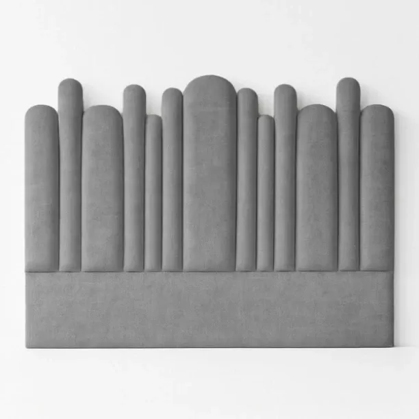 DC Yardley Artisty Overlap Linen Headboard Only Queen Stormy Bed Frame