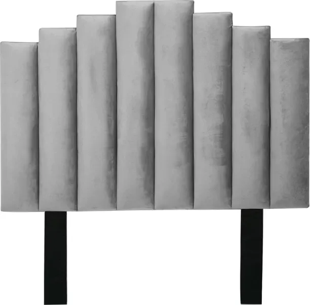 Designer Concepts Cahya Steps Panel Headboard Single -Grey Bed Frame