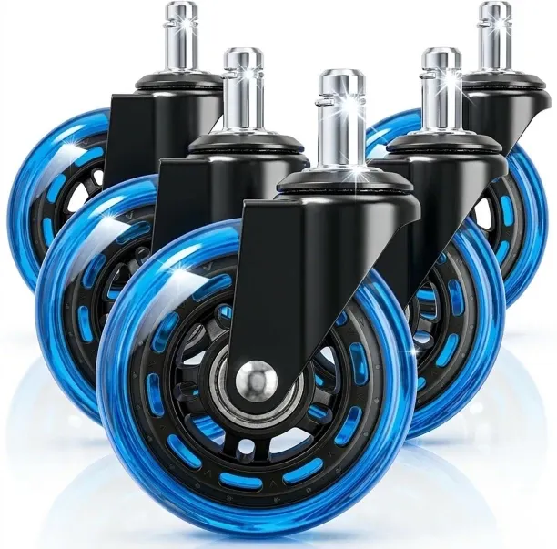 Tuochi 3" Office Chair Wheels for Casters Replacement Set of 5 - Office Caster Wheels for Carpet,Co…
