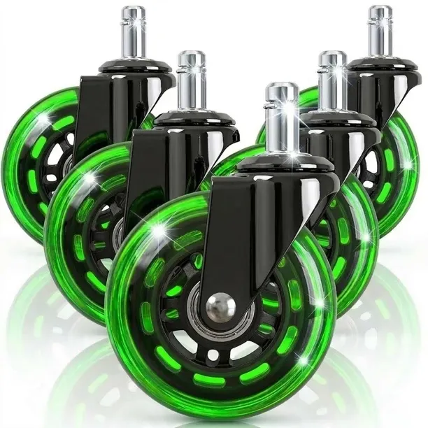 Tuochi 3" Office Chair Wheels for Casters Replacement Set of 5 - Office Caster Wheels for Carpet,Co…