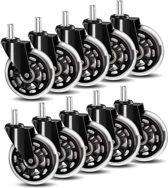 Tuochi Office Chair Wheels Replacement Heavy Duty Rubber Desk Chair Casters Safe for Hardwood Floor…