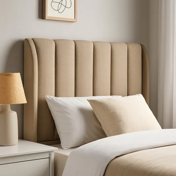 Designer Concepts Celestia Upholstered Wingback Headboard Queen Moon Rock Bed Frame