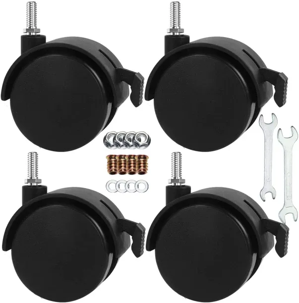 Tuochi 2" Stem Casters Replacement Casters Threaded Swivel Furniture Caster Wheels with Brakes 100L…