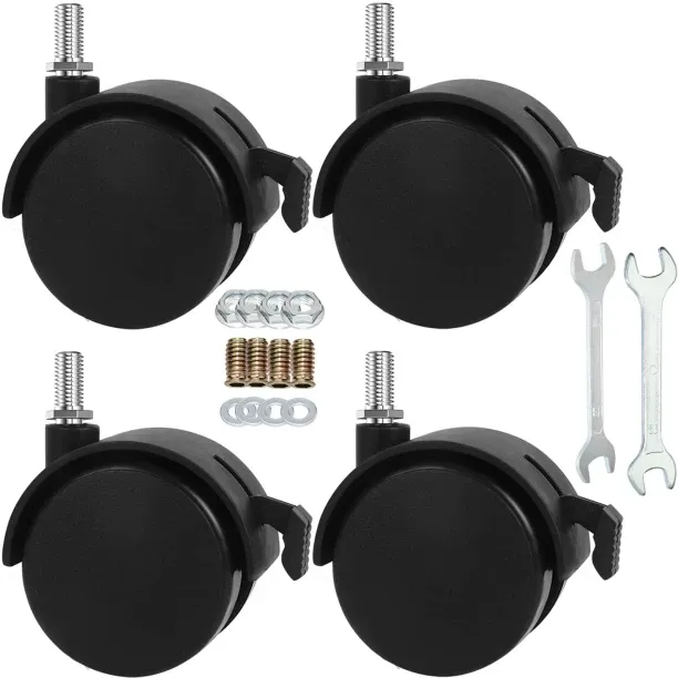 Banglii 2" Stem Casters Replacement Casters Threaded Swivel Furniture Caster Wheels with Brakes 100…
