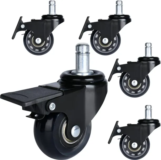 Tuochi Office Chair Casters with Brake Heavy Duty 2 inch Universal Fit Locking Casters Set of 5 wit…