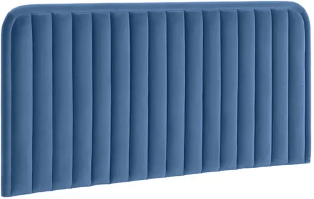 Designer Concepts Bodina Channel Velvet Tufted Headboard TQ Indigo Bed Frame