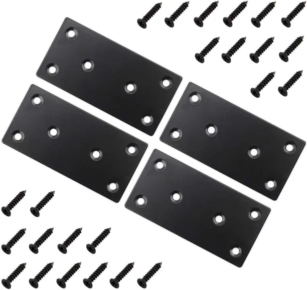 Banglii 4 PC Flat Straight Brace Brackets,ULIFESTAR Stainless Steel Mending Bracket Plate Metal She…