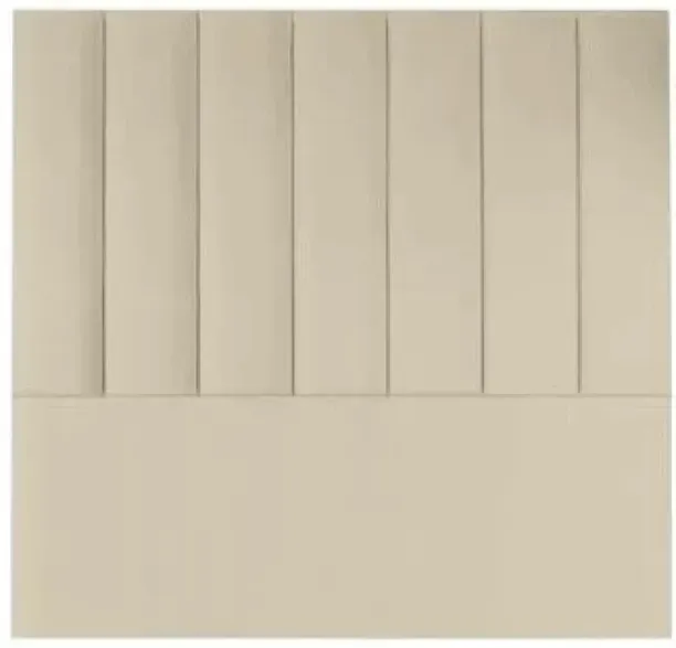 Comfy Home Furnitures Panel Velvet Headboard Cream King Bed Frame