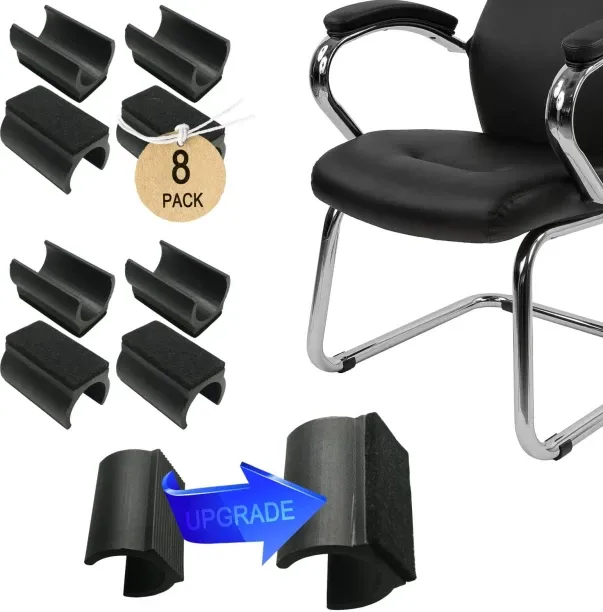Banglii Rectangle U Shaped Chair Leg Tips Cap with Felt Pads,Furniture Feet Protectors Slide Smooth…