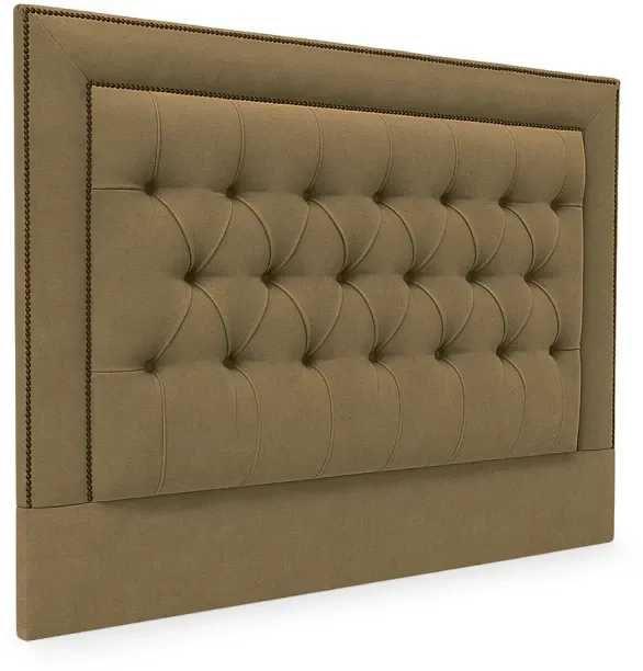 dc Penny Buttoned Linen Headboard Queen Choc Fudge Bed Frame