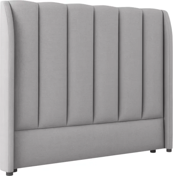 Designer Concepts Celestia Upholstered Wingback Headboard Q Greyscale Bed Frame