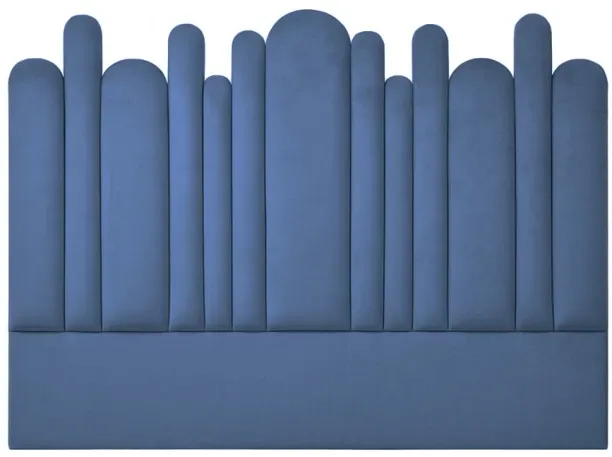 DC Yardley Artisty Velvet Overlap Headboard Only Double Indigo Bed Frame