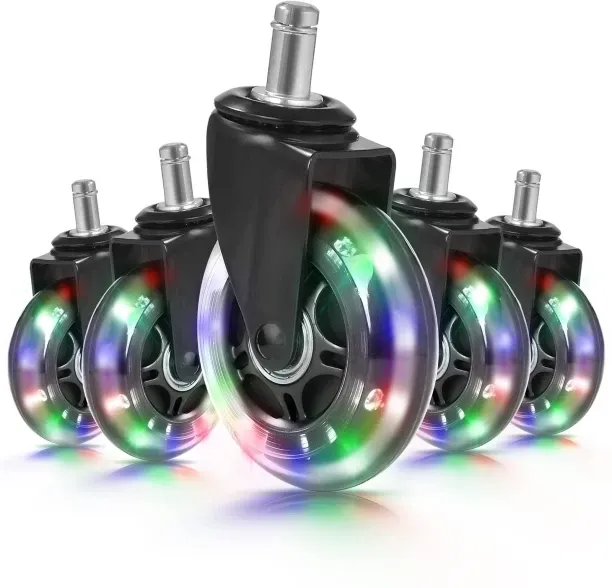 Banglii Office Chair Caster Set of 5 Rubber Replacement, Heavy Duty Universal Quiet Rolling Casters…