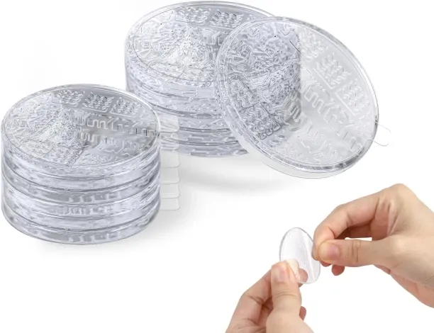 Tuochi Non Slip Furniture Pads, 12 PCS Clear No Skid Furniture Grippers, Self Adhesive Anti Slip Fu…