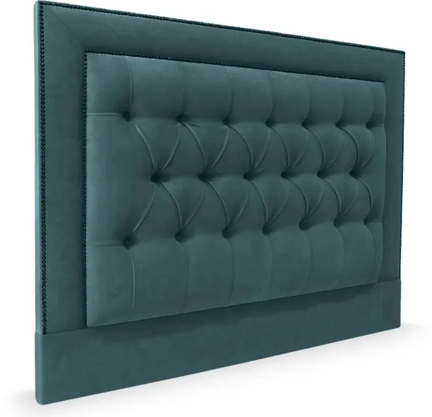 DC Penny Buttoned Headboard Single Viridian Bed Frame