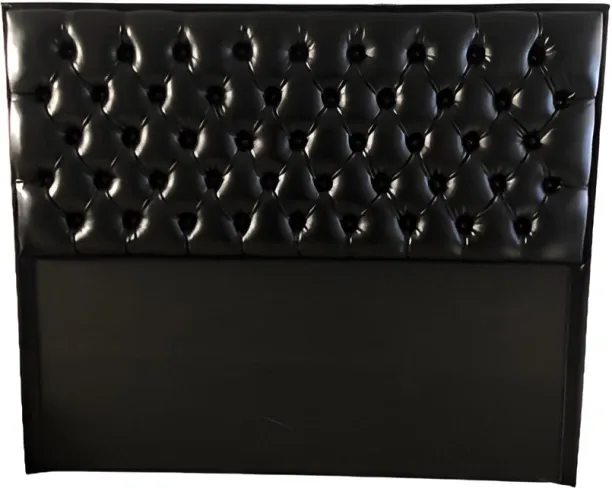 Penna furniture DHG - Black Leather Headboard Queen Size Bed Frame