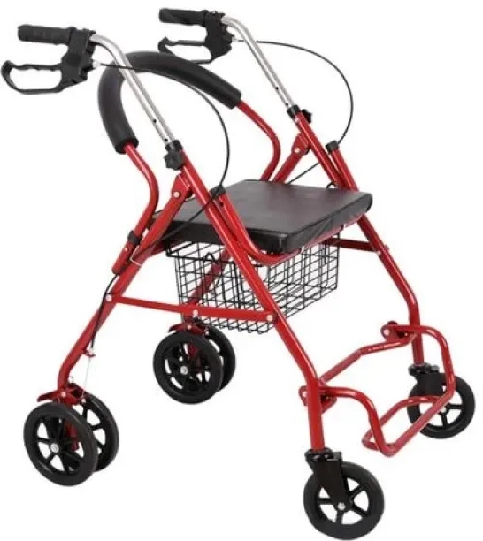 top sale trader Health Mobility Aid Folding Rolling Walking Frame with Paded Seat (85cm) Mobility S…