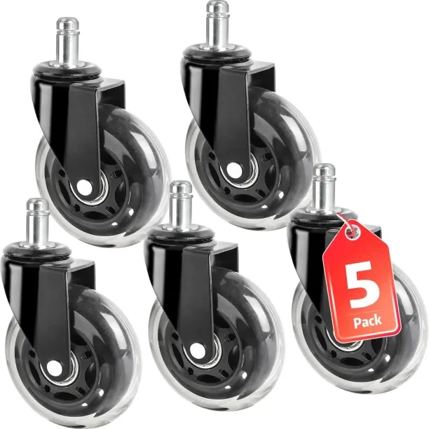 Tuochi Office Chair Wheels, Set of 5 Rubber Caster Wheels, Roller Blade Wheel Heavy Duty Casters, R…