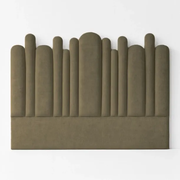 DC Y ardley Artisty Overlap Linen Headboard Only Queen Tiramisu Bed Frame