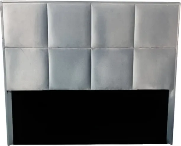 Penna furniture Fubu - Bed Headboard Double Size - Grey Velvet Bed Frame