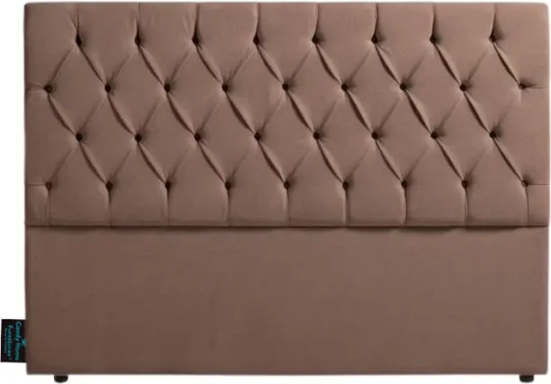 Comfy Home Furnitures Alia Deep Buttoned Headboard Brown Double Bed Frame
