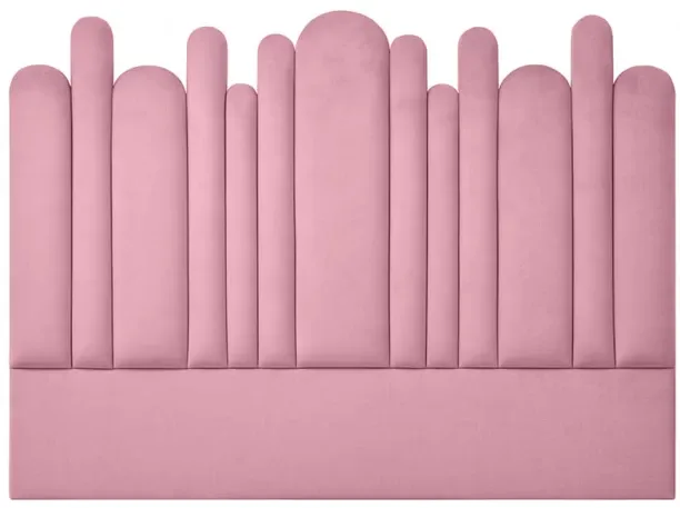 DC Yardley Artisty Velvet Overlap Headboard Only Queen Clay Sand Bed Frame