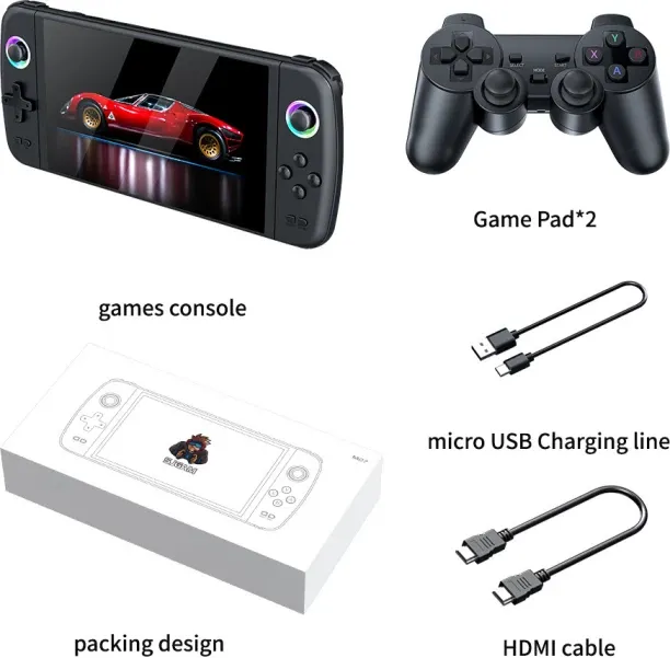 Moucles M27 Handheld Game Console Retro PSP Classic 7-inch HD Large Screen Double Wireless Controll…