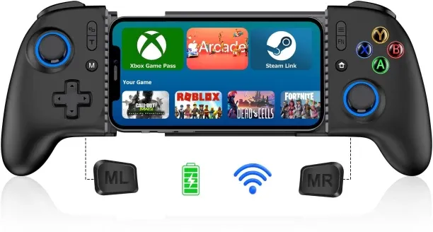 Moucles Phone Controller for iPhone(All Model) & Android - Hall Effect Joystick, Enhanced Grip, Cas…