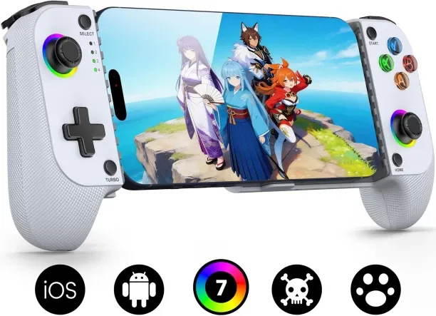 Tidecus Phone Controller for iPhone(All Model) & Android - Hall Effect Joystick, Enhanced Grip, Cas…